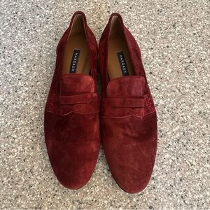 Margaux Women's 39 1/2 (9) Garnet Suede Penny Loafer  - EXCELLENT - Worn Once!!